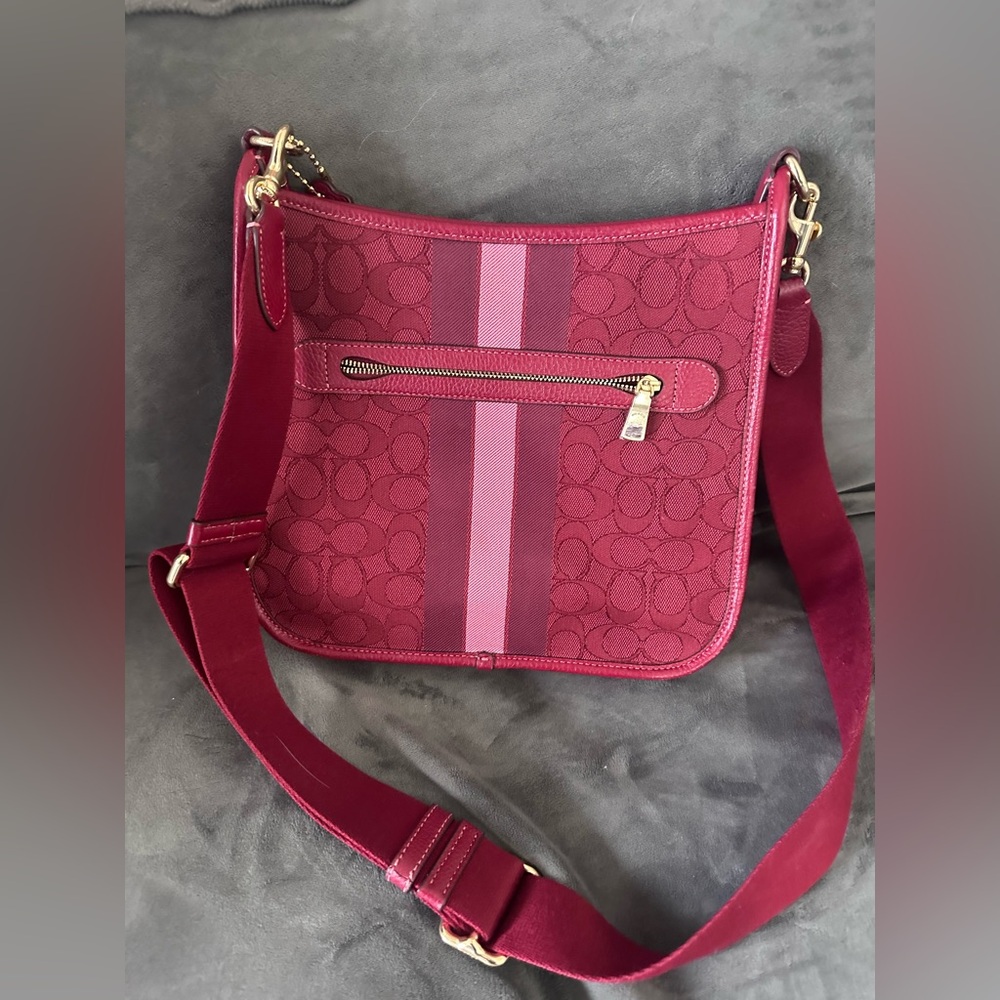 Coach Signature Varsity Stripe File Crossbody Bag - Picture 4 of 7